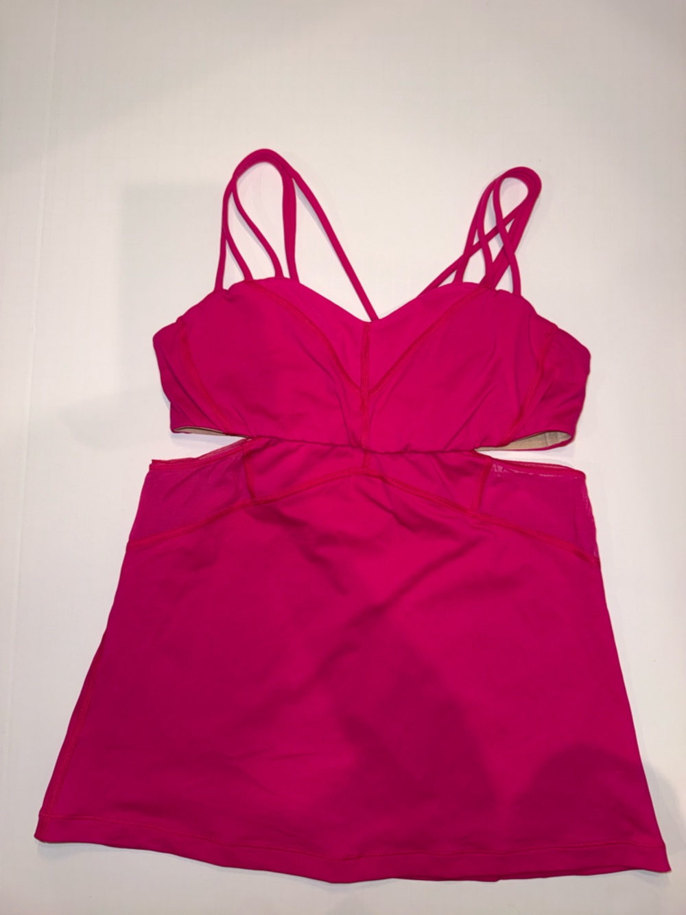 lululemon athletica Hot Pink Strappy Tank with Cutouts size 8